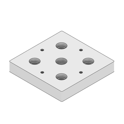 MODULAR SOLUTIONS MOUNTING PLATE 90 X 90 M16 THREADED THRU HOLE